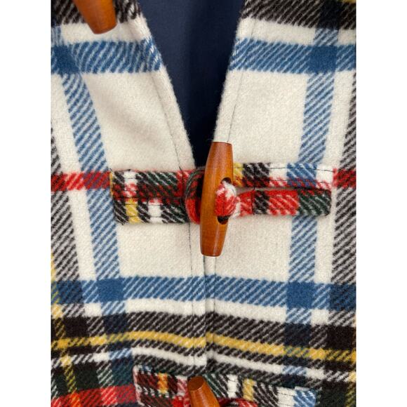 The Great. The Cabinmate Toggle Jacket Faux Shearling Greenwood Plaid size Large - Picture 6 of 13